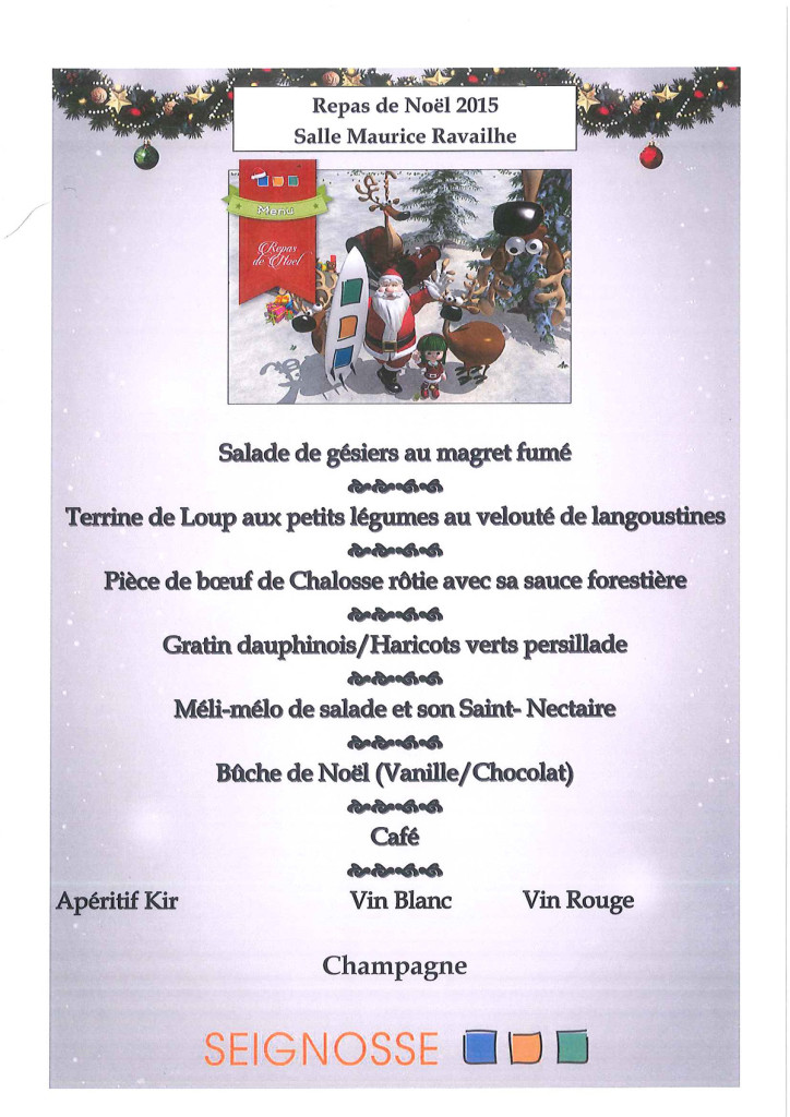 Repas de Noël des séniors Ville de Seignosse